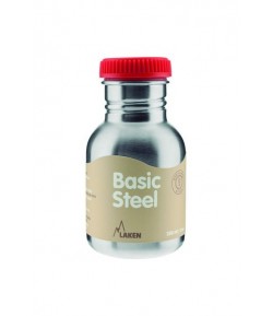 Stainless steel bottle 0,35L red cap