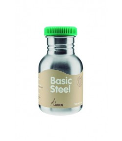 Stainless steel bottle 0,35Lgreen cap